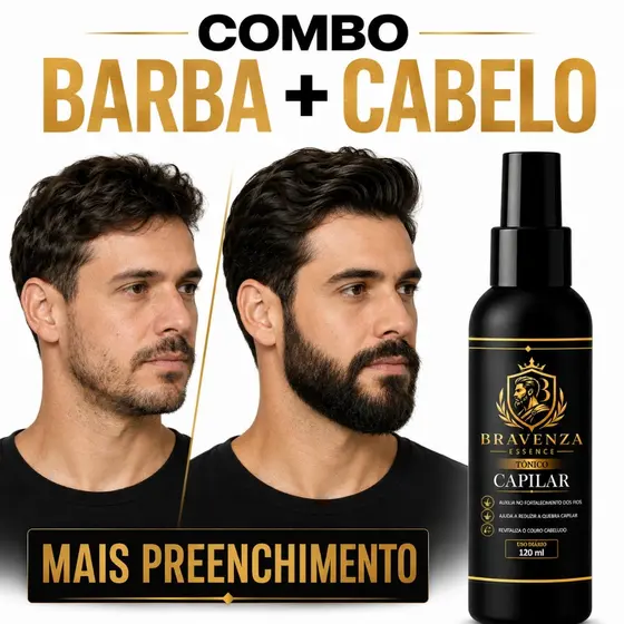 Bravenza Essence Tônico Capilar Cresce Cabelo Barba Bigode Cavanhaque Preenche Falhas Unissex g