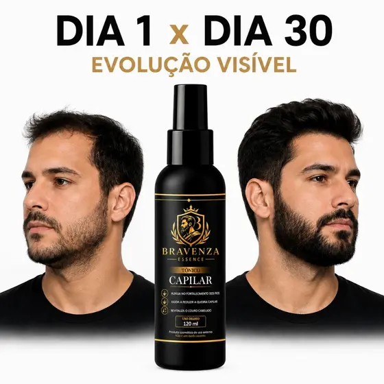 Bravenza Essence Tônico Capilar Cresce Cabelo Barba Bigode Cavanhaque Preenche Falhas Unissex h