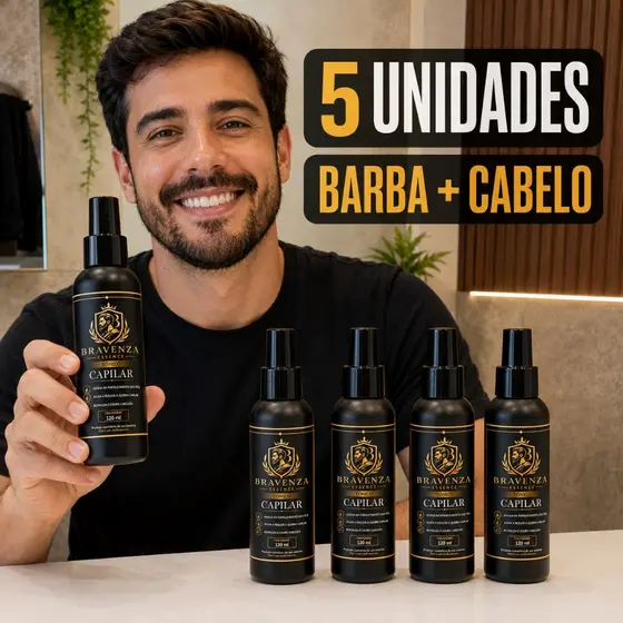KIT 5 ou 10 Bravenza Essence Tônico Capilar Cresce Cabelo Barba Bigode Cavanhaque Preenche Falhas 1