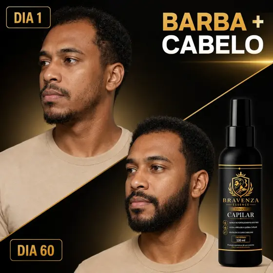 Bravenza Essence Tônico Capilar Cresce Cabelo Barba Bigode Cavanhaque Preenche Falhas Unissex d
