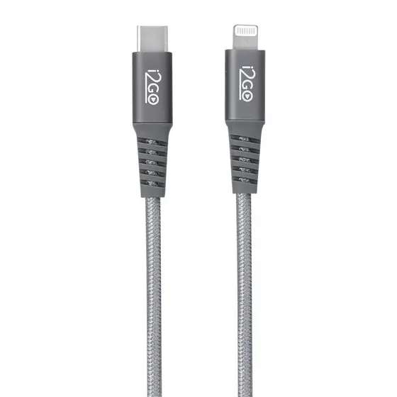 Cabo USB-C para Lightning i2GO Reforçado Certificado Mfi 2m 3a Chumbo