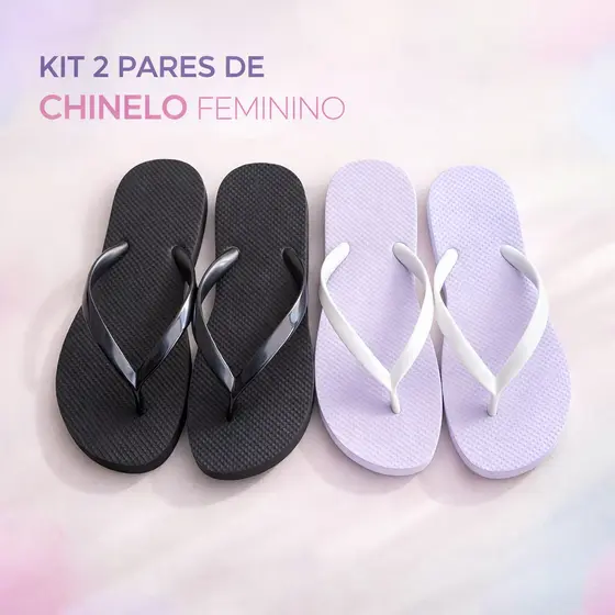 Kit 2 Chinelo Feminino Praia Confortável Leve Estiloso Versátil Moderna