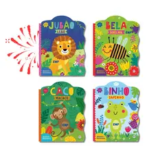 Kit 4 Livros Infantis Leia com Alegria (Bela Abelha, Binho Sapinho, Caco Macaco e Jubão Leão)
