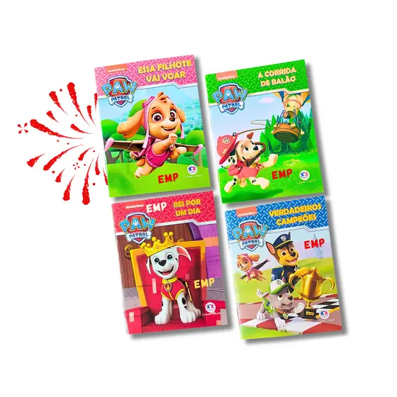 Kit 4 Mini Livros de História Patrulha Canina