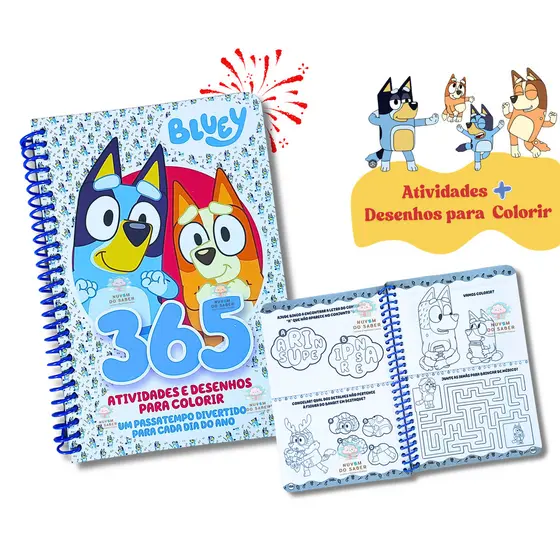 Livro Infantil Bluey 365 Atividades e Desenhos para Colorir