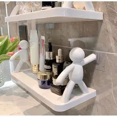 Kit Suporte Plástico ComAdesivo Decoração Para Sala Cozinha Banheiro Prateleira Organizador Sem Furo