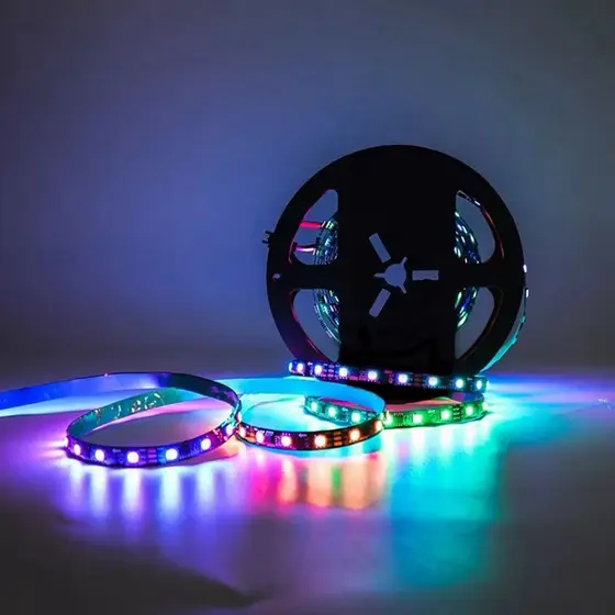 Fita Led Ws2811 5m Endereçavel 300 Leds Ip20 + Controladora