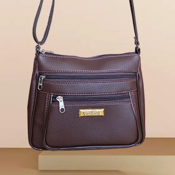 "Bolsa Feminina Transversal Pequena y de Ombro , Prática com 3 Divisórias e Zíper"