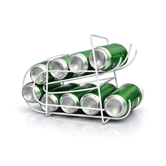 Suporte para Latas Latinhas Porta Organizador Geladeira Armário 10 Latas Aço Cerveja Refrigerante