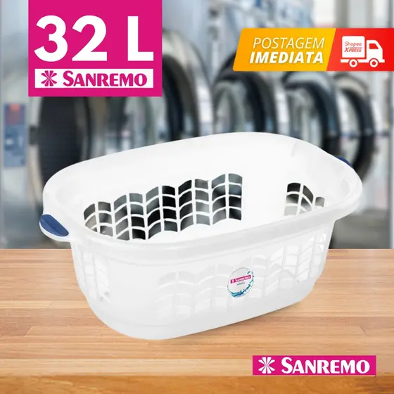 Cesto de Roupas Telado Angular Gigante 65x42x24 32 Litros Sanremo