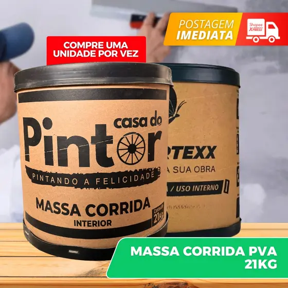 Massa Corrida 21kg Império para Parede Interna e Externa | Revestimento Branco Liso Pronto para Uso