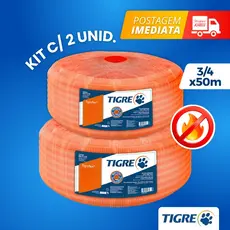 Conduite Corrugado Laranja 3/4 50m - Tigre Kit C/ 2 Rolos