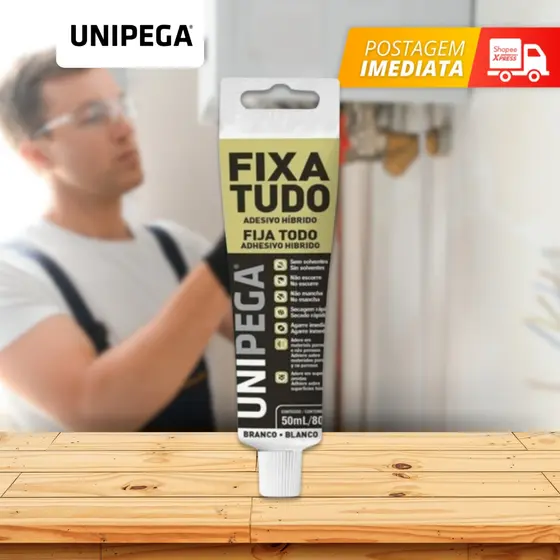 Cola Fixa Tudo Até Debaixo D'água 80g Unipega Kit Com 1/2/3 unidades