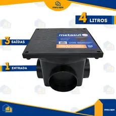 Caixa de Passagem Inspeção P/ Elétrica/Esgoto/Gordura C/ Tampa 4Litros