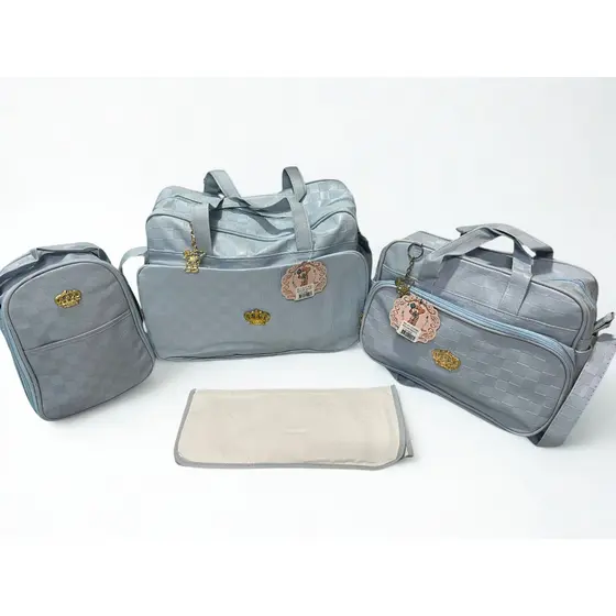 KIT BOLSAS MATERNIDADE COM 4 PEÇAS - BOLSA G, BOLSA M, FRASQUEIRA TÉRMICA E TROCADOR. BOLSA DE BEBÊ, MALA MATERNIDADE,