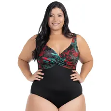 Maiô Plus Size Feminino Estampado Desfarça Barriguinha Detalhe Moderno Não Desbota