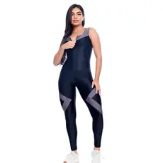 Macacão Feminino Com Bojo Academia Corrida Ginastica Fitness Aeróbica Yoga Casual Confortável Zero