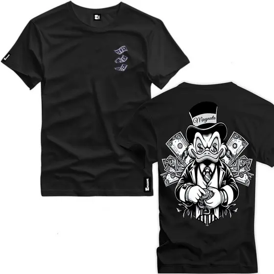 Camiseta Tio Patinhas Streetwear Algodão Premium Estampa Dinheiro Luxo Hype