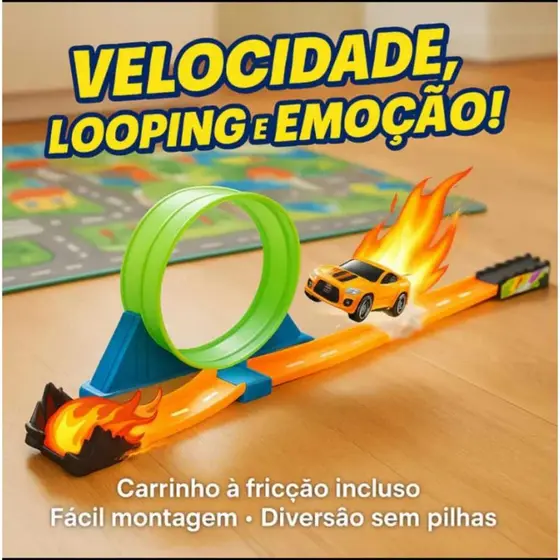 Pista de Corrida com Lançador Loop 360º