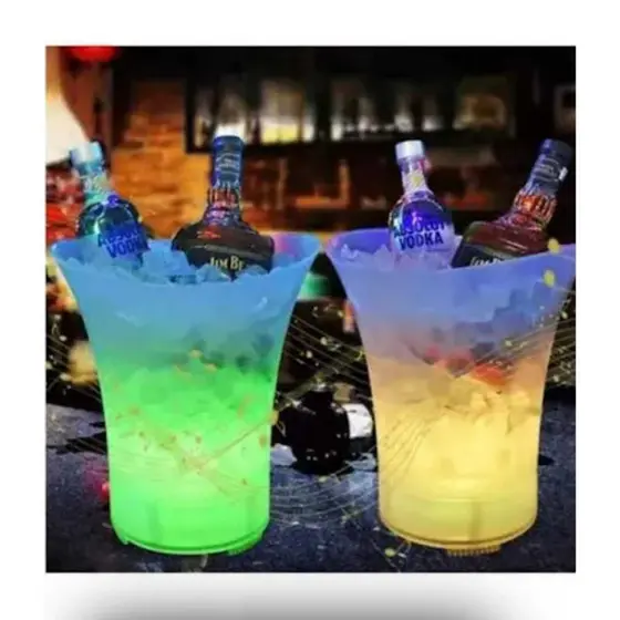 Balde Para Bebidas com LED e Caixa de Som Festas Comemorações - Branca