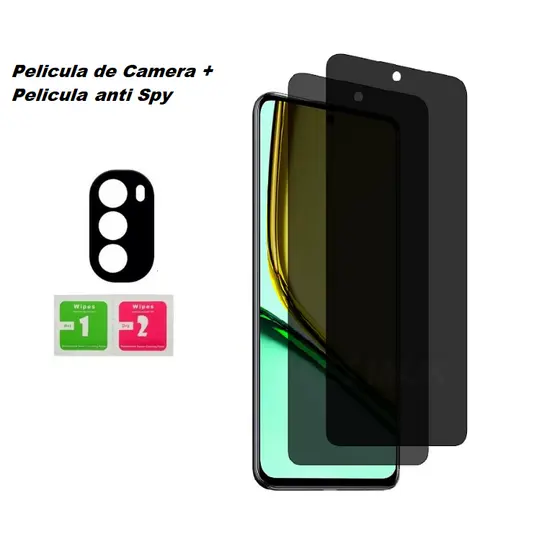 Kit película Para Câmera + Pelicula 3D anti Spy Motorola Moto G82 Pelicula de privacidade