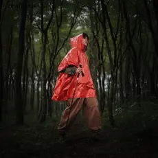 Capa De Chuva De Emergência Ao Ar Livre À Prova De Vento Resistente Frio Dupla Utilização Para Acampamento Caminhadas Ba