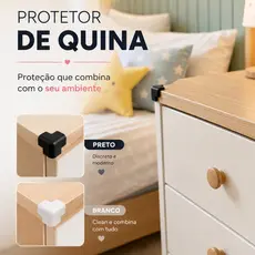 Protetor de Quina Preto, Branco ou Bege Para Móveis Mesa Armário Segurança Impressão 3D PLA rígido (não é silicone)