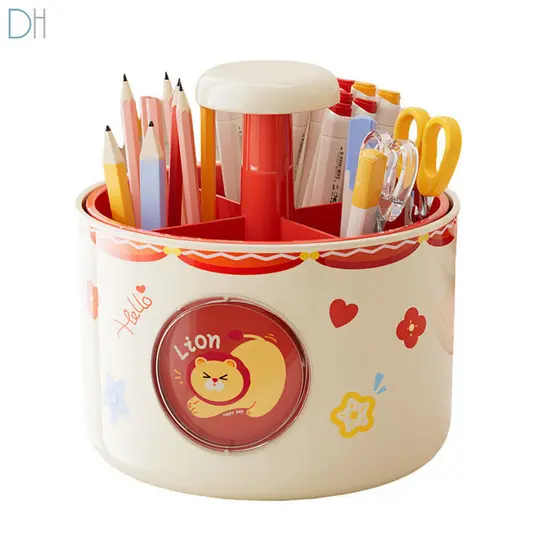 Interruptor rotativo padrão quatro-grade rotativo caneta titular Kapibara estudante Desktop crianças meninos meninas cai