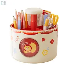 Interruptor rotativo padrão quatro-grade rotativo caneta titular Kapibara estudante Desktop crianças meninos meninas cai