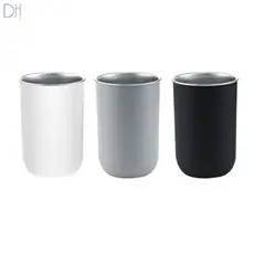 2 pçs pacote de aço inoxidável copo de enxaguatório bucal copo de escova de dentes portátil cilindro de dente das crianç