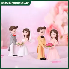 1 Par De Estatuetas De Micro Paisagem Para Amantes , Mini Enfeites Fofos De Jardim De Fadas Casa [SNOW]