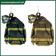 Carro Pendurado Decoração Bombeiro Casaco E Chapéu Modelo De Simulação Combate A Incêndio Tru Interior Do Pingente [SNOW