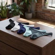 Tangas Masculinas De Seda Gelo , Cuecas De Cintura Baixa Calcinha Masculina , Alça Fina Cor Sólida T-back