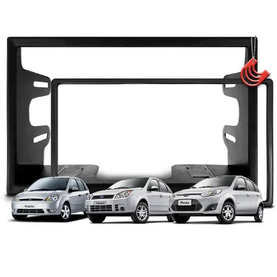 Moldura Tela Central 2din Multimidia Dvd Mp5 Tv Som Universal 6.1 6.2 6.8 e 7 polegadas Ford Fiesta
