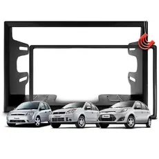 Moldura Tela Central 2din Multimidia Dvd Mp5 Tv Som Universal 6.1 6.2 6.8 e 7 polegadas Ford Fiesta