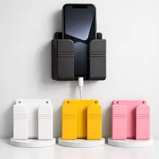 Suporte de Parede Multifuncional para Celular e Controle Remoto Organizador Adesivo para Carregar
