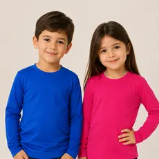 Camiseta UV50+ Infantil Manga Longa Proteção Solar Praia Piscina Menino Menina