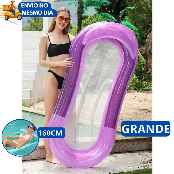 Boia Inflável Piscina 160cm Grande Colchão Inflável Transparente Verão Praia Adulto e Criança