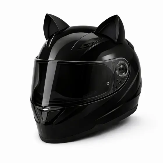 Ornamento Orelha de Gato Acessorios para Capacete Moto Infantil Headset Presente