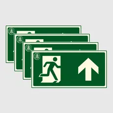 Kit 10 Placas De Sinalização Saída de Emergência Fotoluminescente 24x12cm