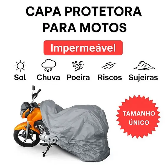 Capa para moto impermeável com Proteção UV Sol/Chuva/Poeira - Auto Style