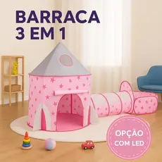 Barraca Tenda Infantil Com Piscina De Bolinhas E Opção De Led Barraca Toca Dobrável Casinha De Brincar Piquenique Lazer