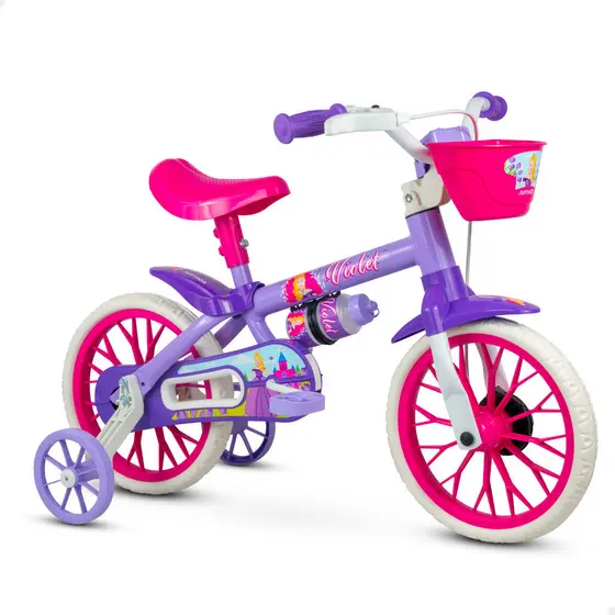 Bicicleta Infantil Aro 12 Nathor Violet Menino Com Rodinhas Promoção Original +3