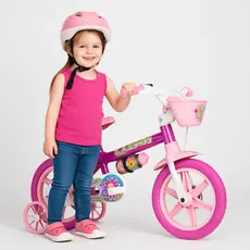 Bicicleta Infantil Aro12 FLOWER Freio Tambor 1 Marcha Nathor RodinhaMenina de 90cm a 1m Princesas Violet Mechanic Flower
