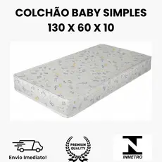 Colchão Baby 1,30 x 60 x 10 Simples Para Berço e Cama Criança Infantil Espuma D18 Premium Macia - Envio Imediato