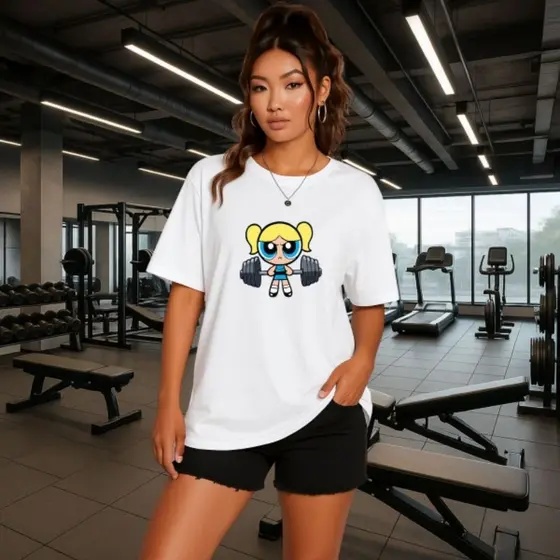 Camiseta Tshirt Blusinha Feminina Super Poderosas Lindinha 100% Algodão Academia Ginástica Treino Fofa Promoção Casual