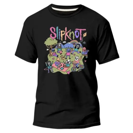 Camiseta Blusa Unissex Rock Slipknot Fofa Algodão 30.1 Slim Estilosa Casual Básica Feminino Masculino Dia a Dia Passeio