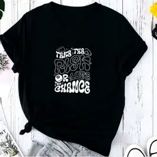 Camiseta Blusa Feminina Take The Risk 100% Algodão Gym Academia Treino Fitiness Caminhada