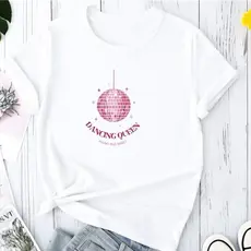 Camiseta T-shirt Camisa Feminina Dancing Queen Algodão Premium Casual Básica Várias Cores