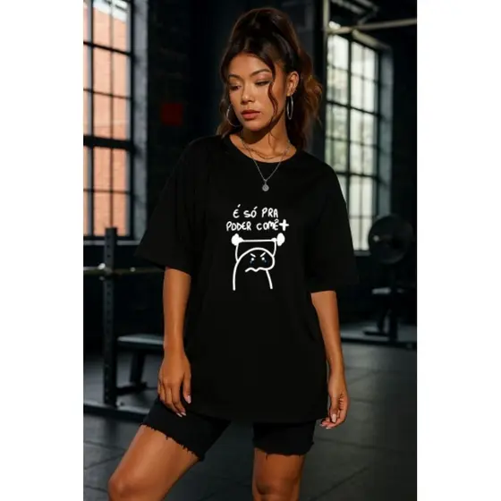 Camiseta T-shirt Blusão Feminina Engraçada Academia Gym Treino Fitness Algodão